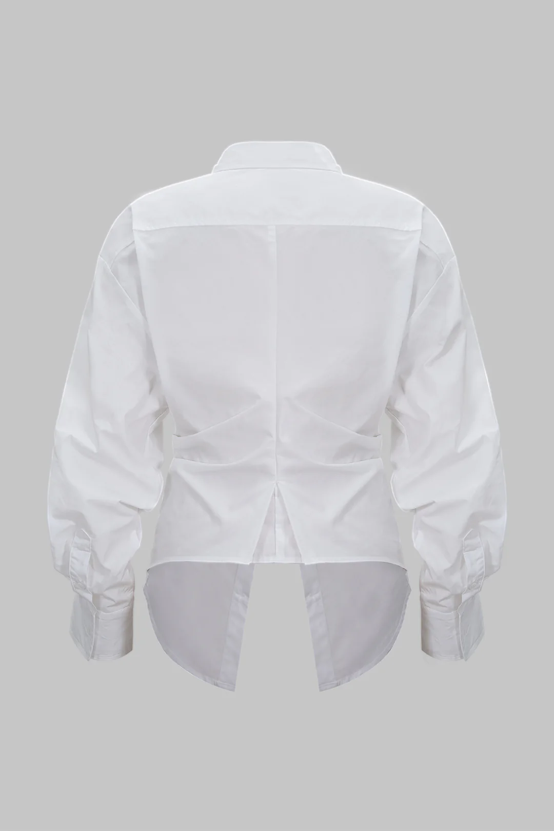 Ruched Button Long-Sleeve Shirt - Flockneti
