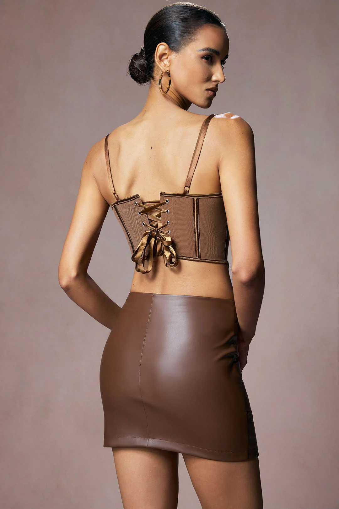 Mesh Corset Tie-Back Slip Cami Top - Flockneti