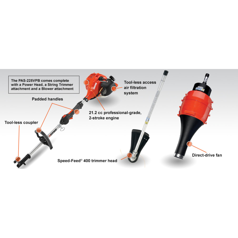 Echo PAS Power Head with Trimmer/Blower Attachment Combo Kit - Flockneti