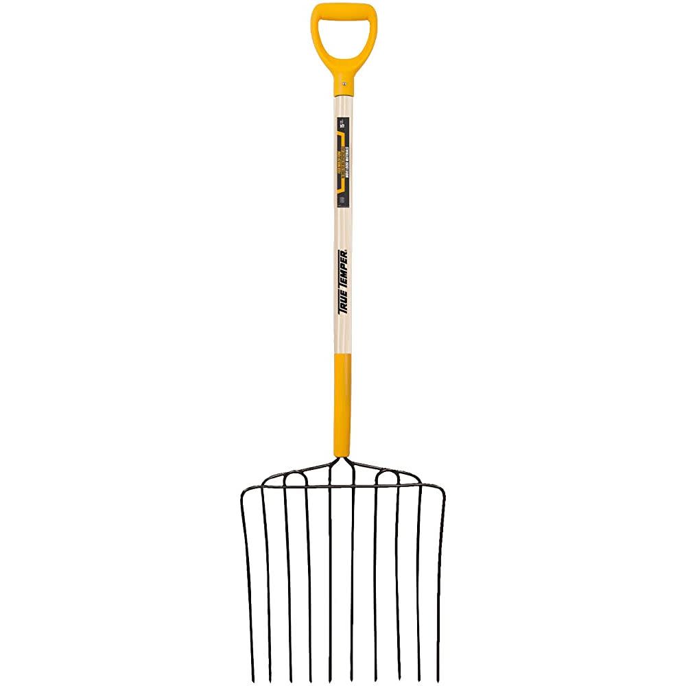 Ames 10-Tine Ensilage Fork with D-Grip Redwood Handle - Flockneti