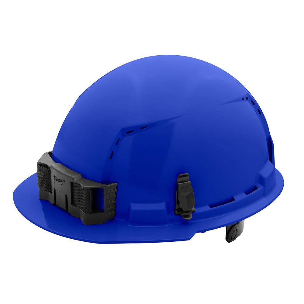 Milwaukee Blue Front Brim Vented Hard Hat with 6pt Ratcheting Suspension Type 1 Class C - Flockneti