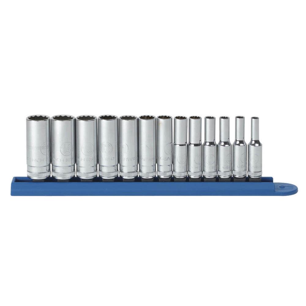 GEARWRENCH 13 Pc 1/4″ Drive 12 Point Deep Metric Socket Set - Flockneti