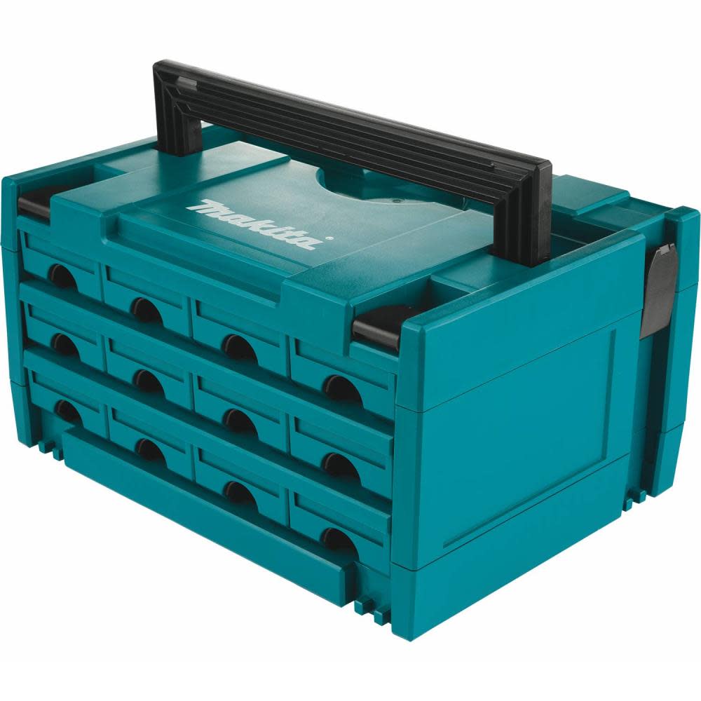 Makita MAKPAC 12 Drawer Interlocking Case 8 1/2″ x 15 1/2″ x 11 5/8″ - Flockneti