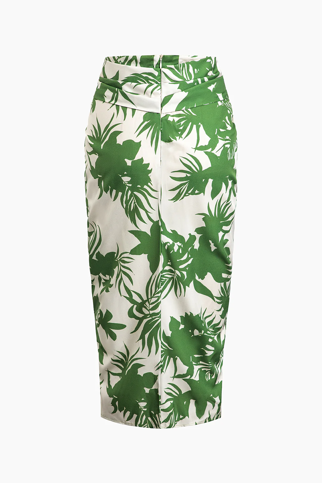 Floral Print Ruched Tie Up Split Skirt - Flockneti