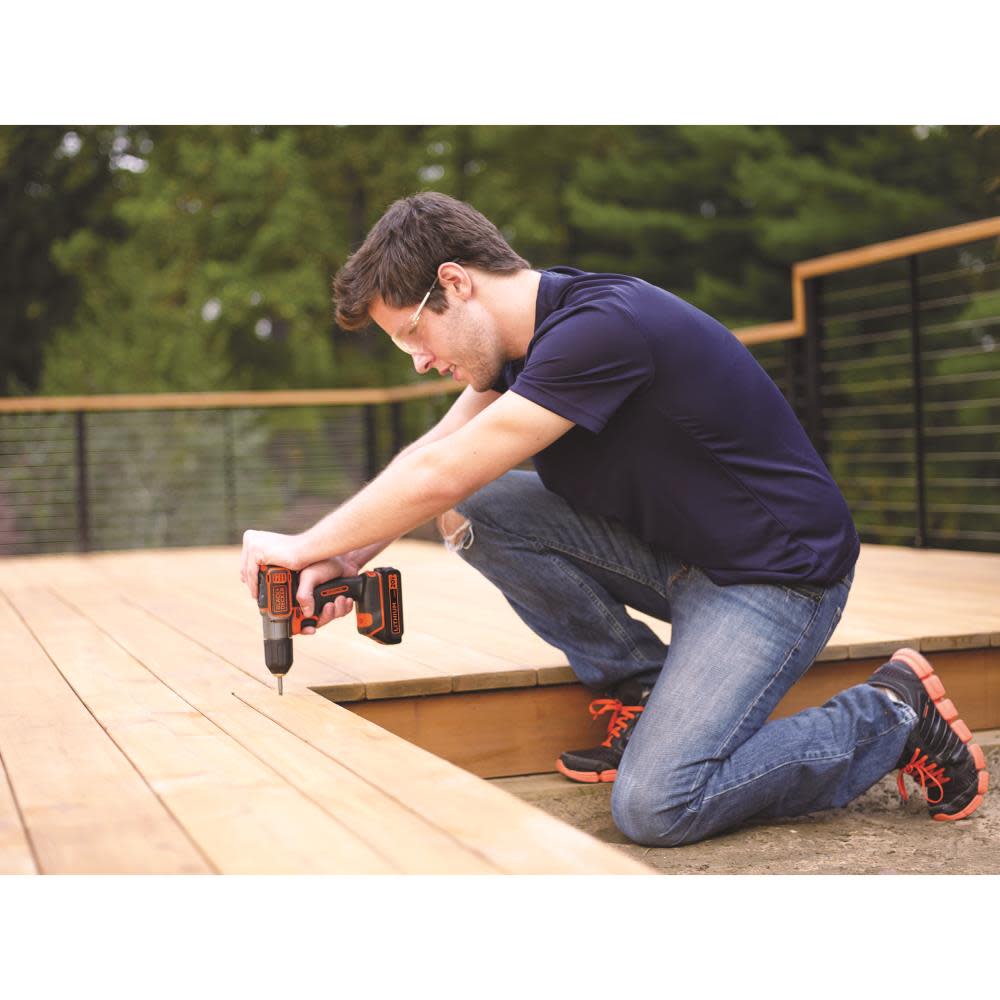 Black and Decker 20V MAX Lithium Ion (Li-ion) 3/8-in Cordless Drill with Battery Kit - Flockneti