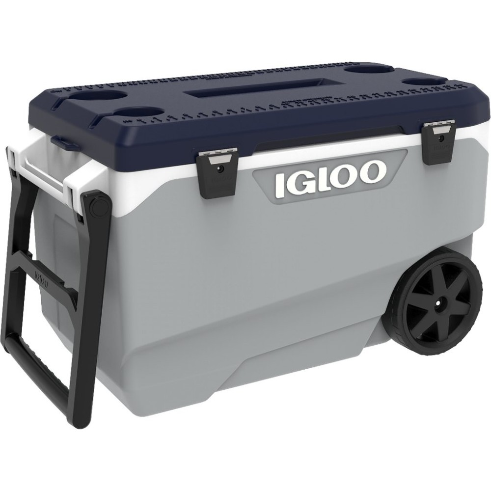 Igloo Maxcold Latitude 90 Roller Cooler Ash Grey/Aegean Sea 90qt - Flockneti