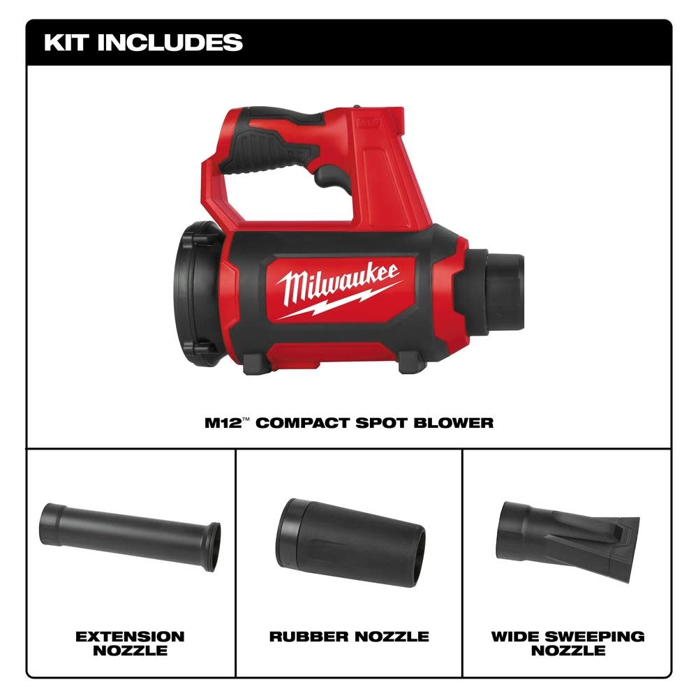 Milwaukee M12 Compact Spot Blower Bare Tool - Flockneti