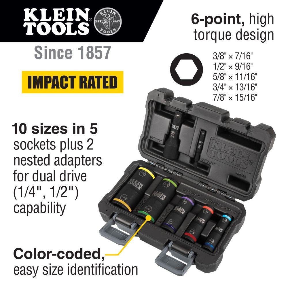 Klein Tools Flip Impact Socket Set 7pc - Flockneti