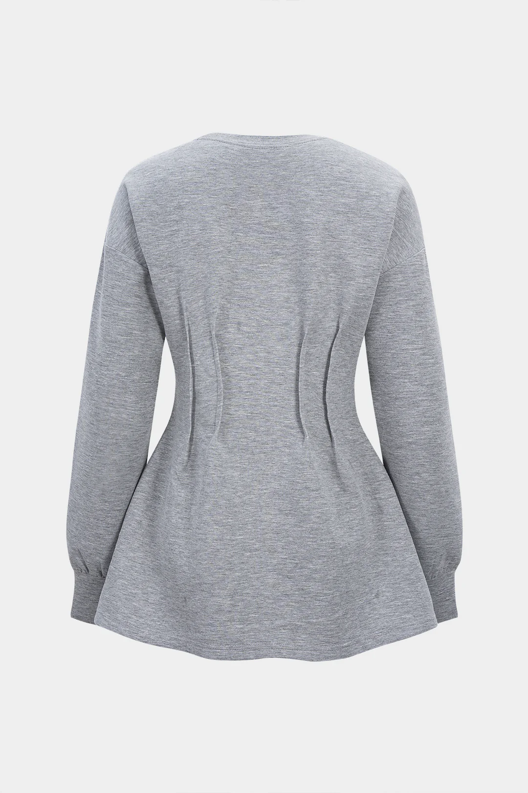 Round Neck Waist-Cinching Sweatshirt - Flockneti