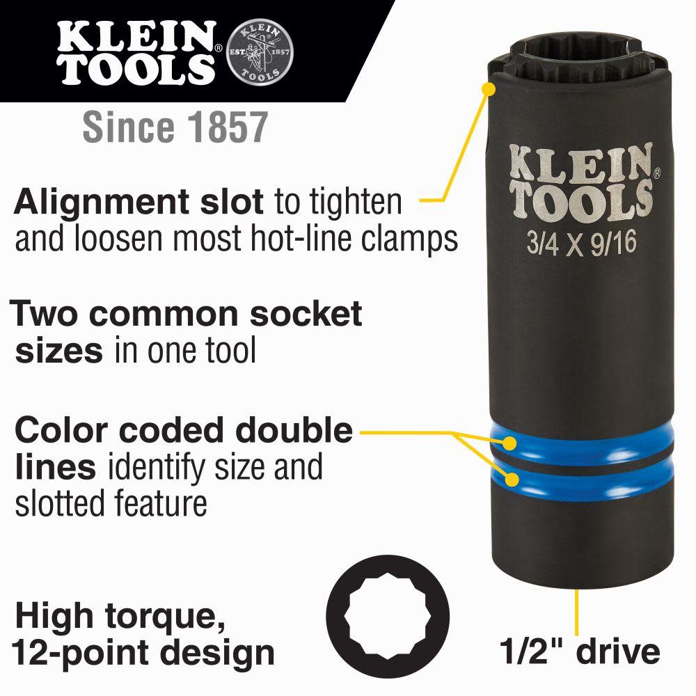 Klein Tools 3-in-1 Slotted Impact Socket - Flockneti