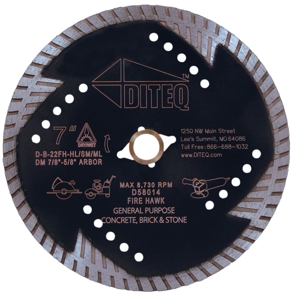Diteq B-22 Firehawk III 7″ Masonry Blades - Flockneti