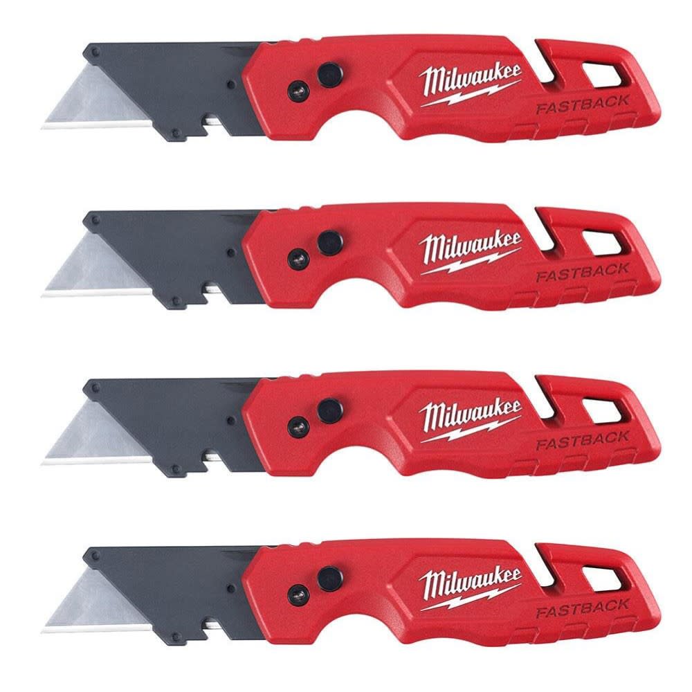 Milwaukee 4pk FASTBACK Folding Utility Knife with Blade Storage - Flockneti