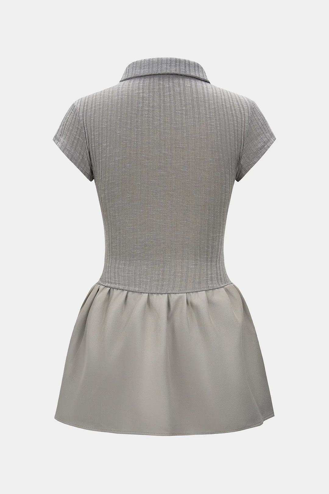 Knit Patchwork Short Sleeve Dress - Flockneti