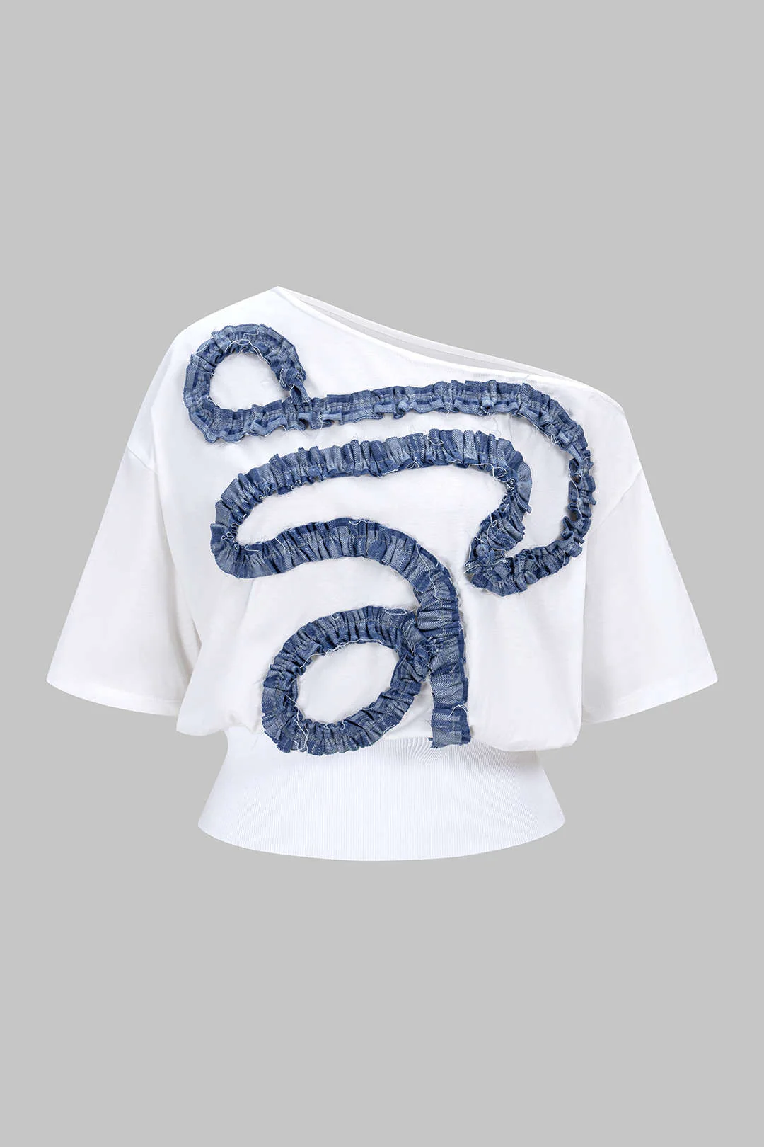 Asymmetrical Patchwork Short Sleeve T-Shirt - Flockneti
