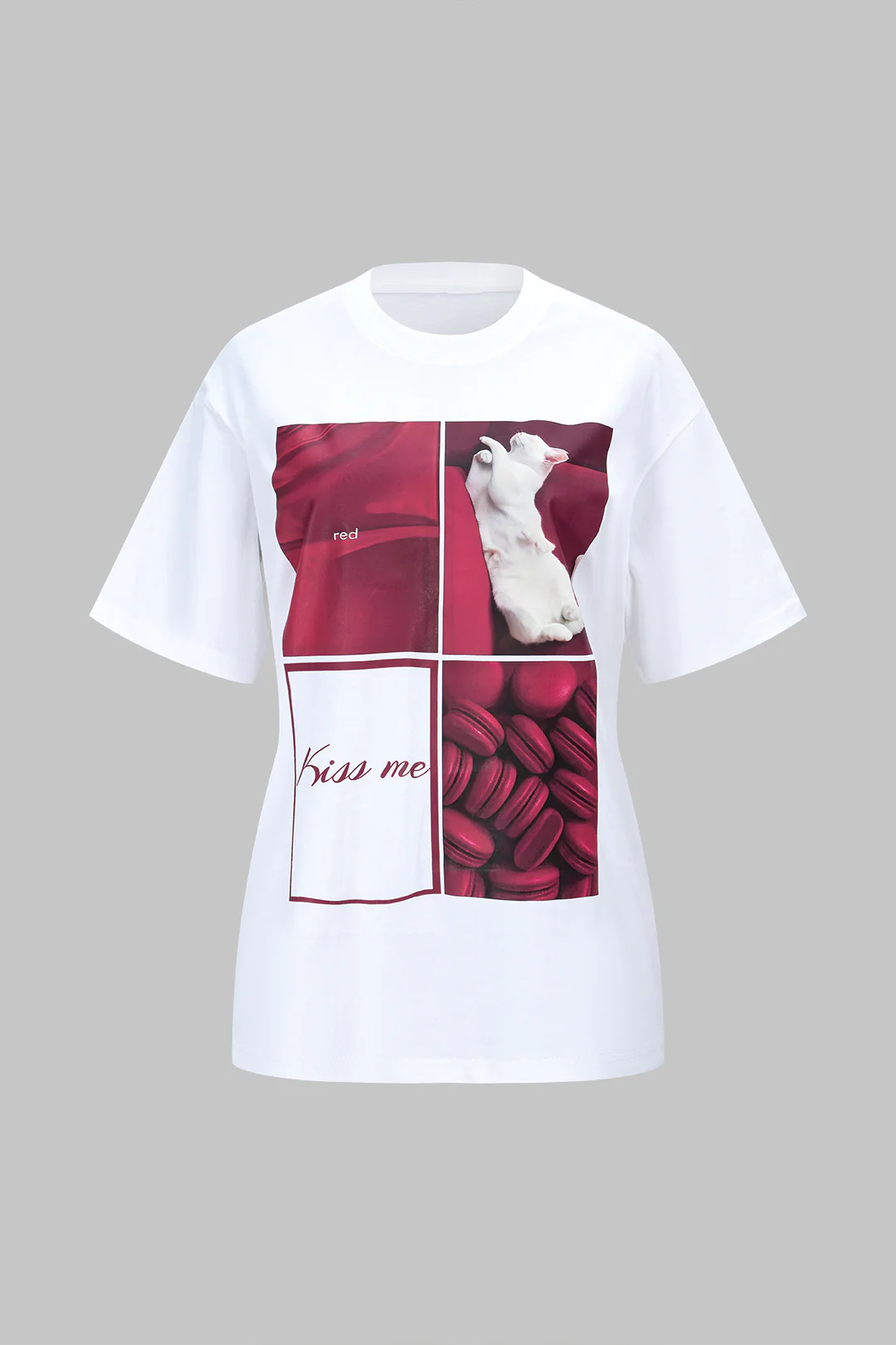 Geometric Print Round Neck Short Sleeve T-Shirt - Flockneti