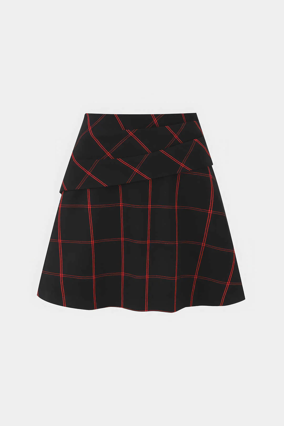 Plaid Print Zipper Mini Skirt - Flockneti