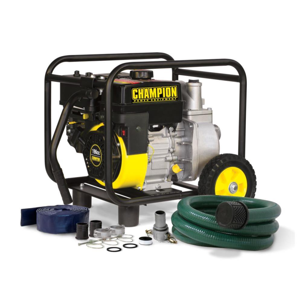 Champion Power Equipment 2-Inch Gas-Powered Semi-Trash Water Transfer Pump with Hose and Wheel Kit – 66520 - Flockneti