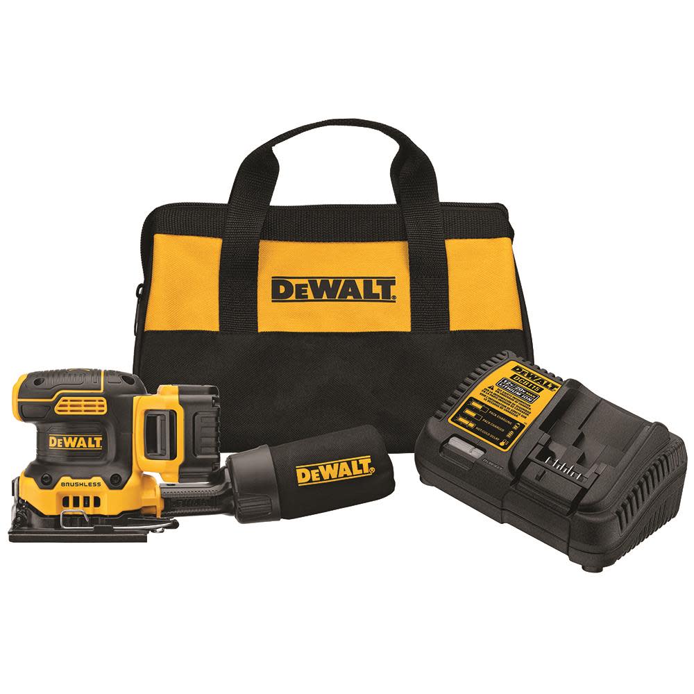 DEWALT 20V MAX XR Cordless 1/4 Sheet Variable-Speed Sander Kit (5.0 Ah Battery) - Flockneti