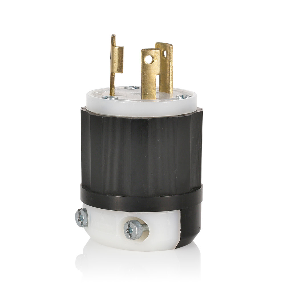 Leviton Locking Plug 30A 125V 2 Pole 3 Wire Black & White Nylon - Flockneti