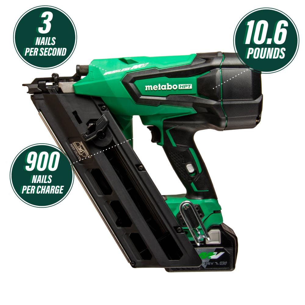 Metabo HPT MultiVolt 3 1/2″ Framing Nailer Kit - Flockneti