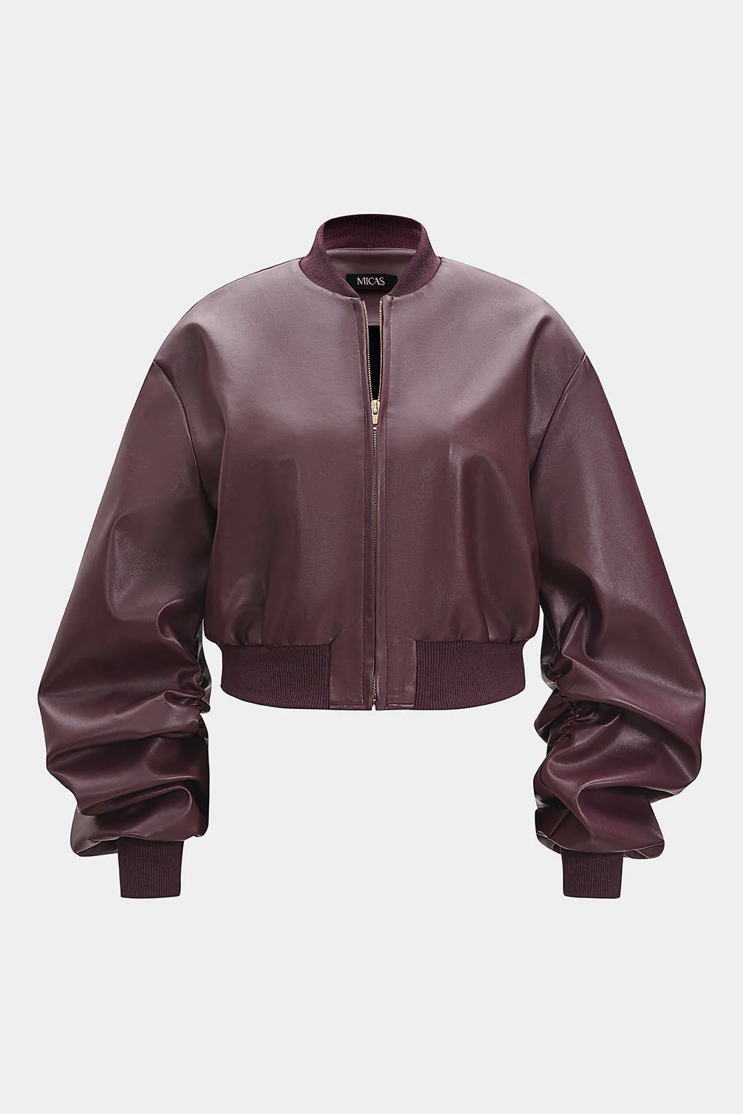 Plus Size Faux Leather Patchwork Jacket - Flockneti