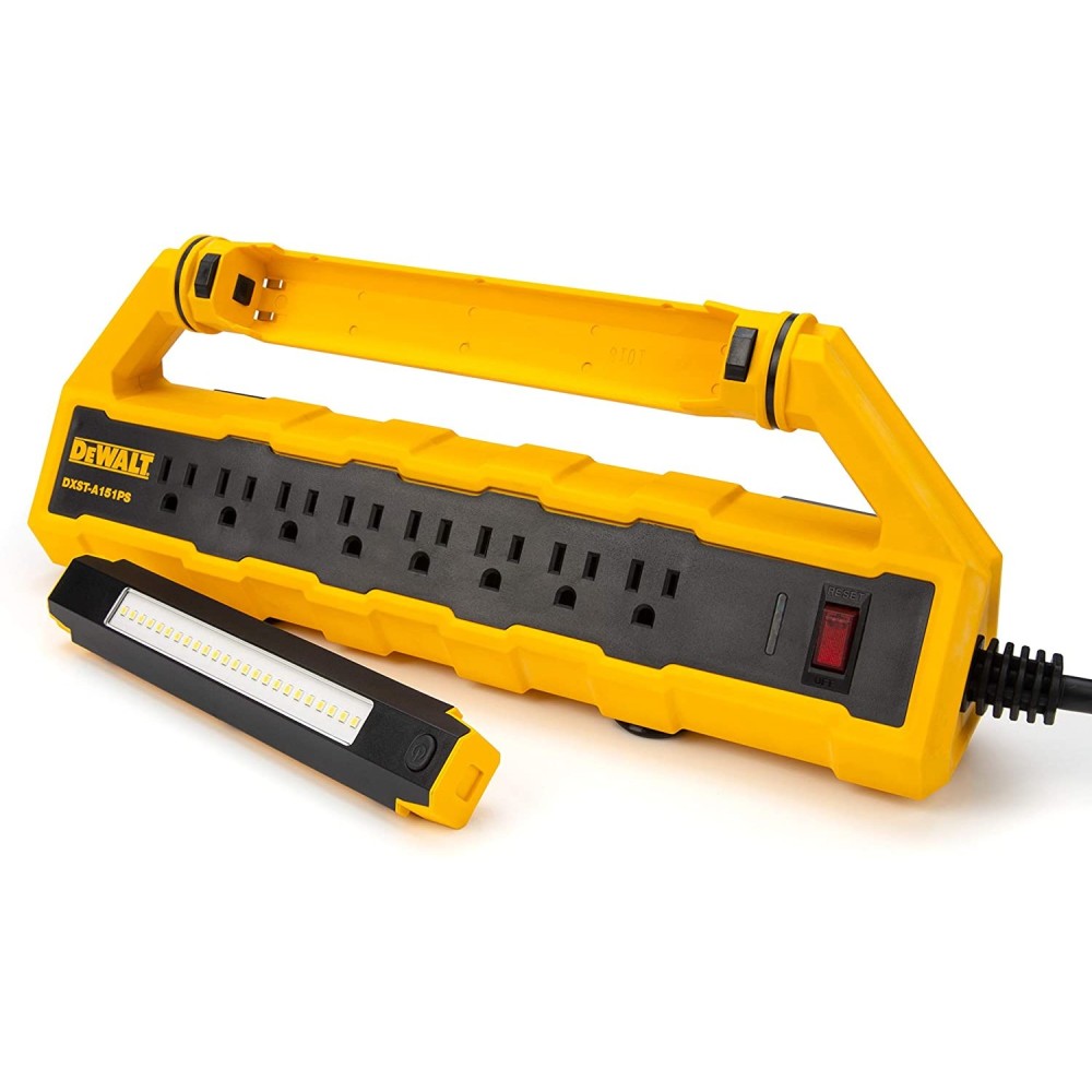 DEWALT 15A GCFI Power Station with Work Light & Cord Minder Kit - Flockneti