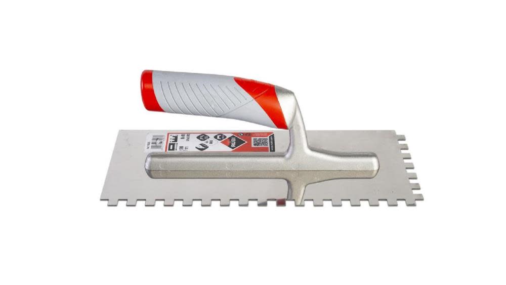Rubi Tools Stainless Steel Notched Trowel 11 In. (28 cm.) 3/8 In. x 3/8 In. (8×8 mm.) - Flockneti