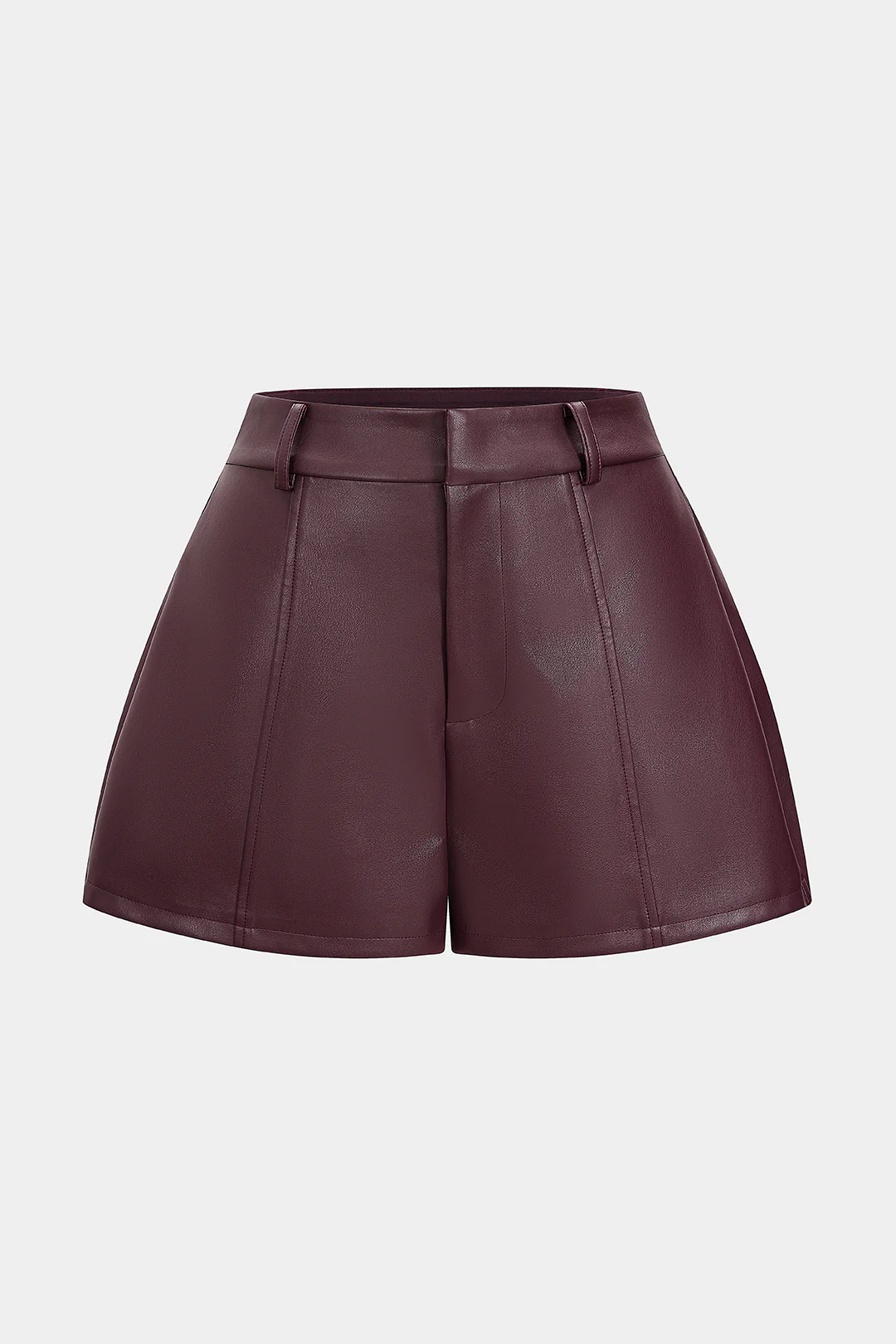 Plus Size Faux Leather High Waist Wide Leg Shorts - Flockneti