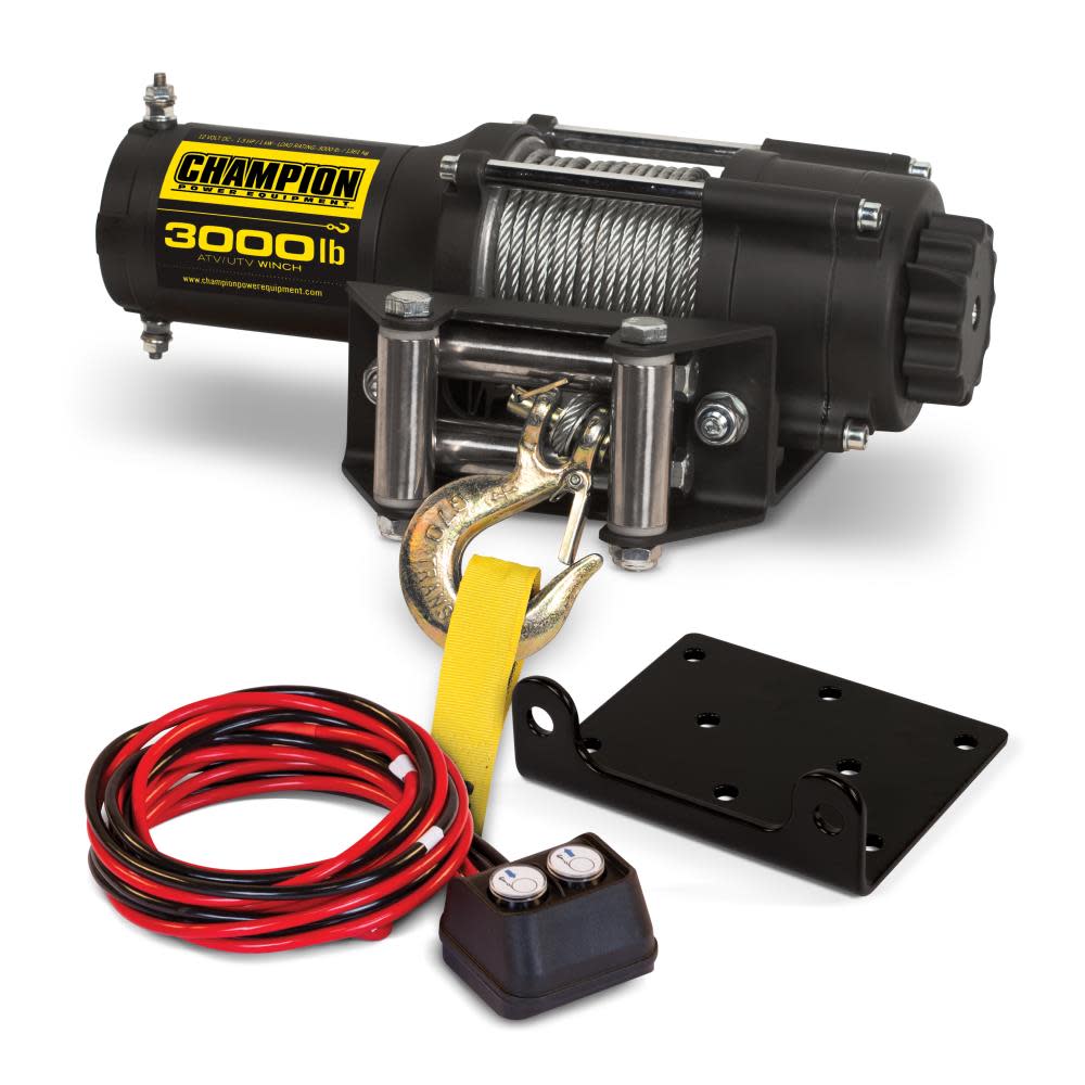 Champion Power Equipment 3000-lb. ATV/UTV Winch Kit - Flockneti