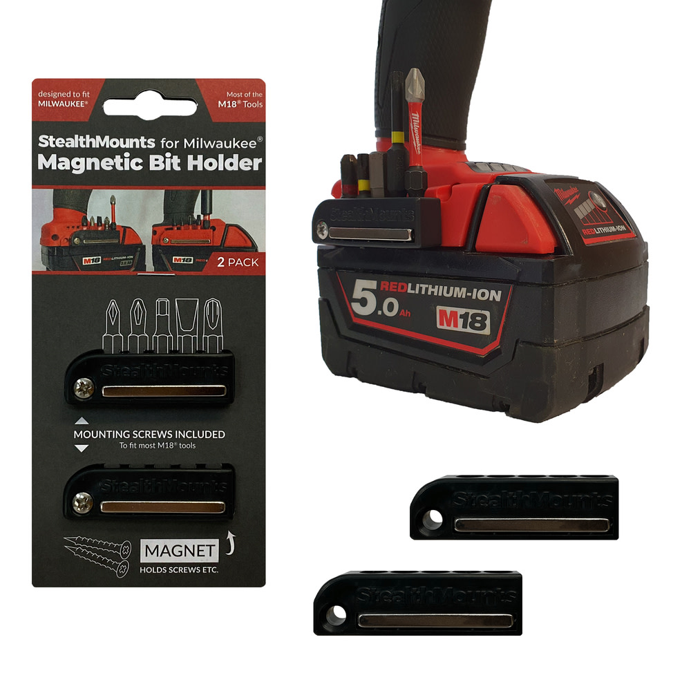 Stealthmounts BLACK Bit Holder for Milwaukee M18 2pk - Flockneti