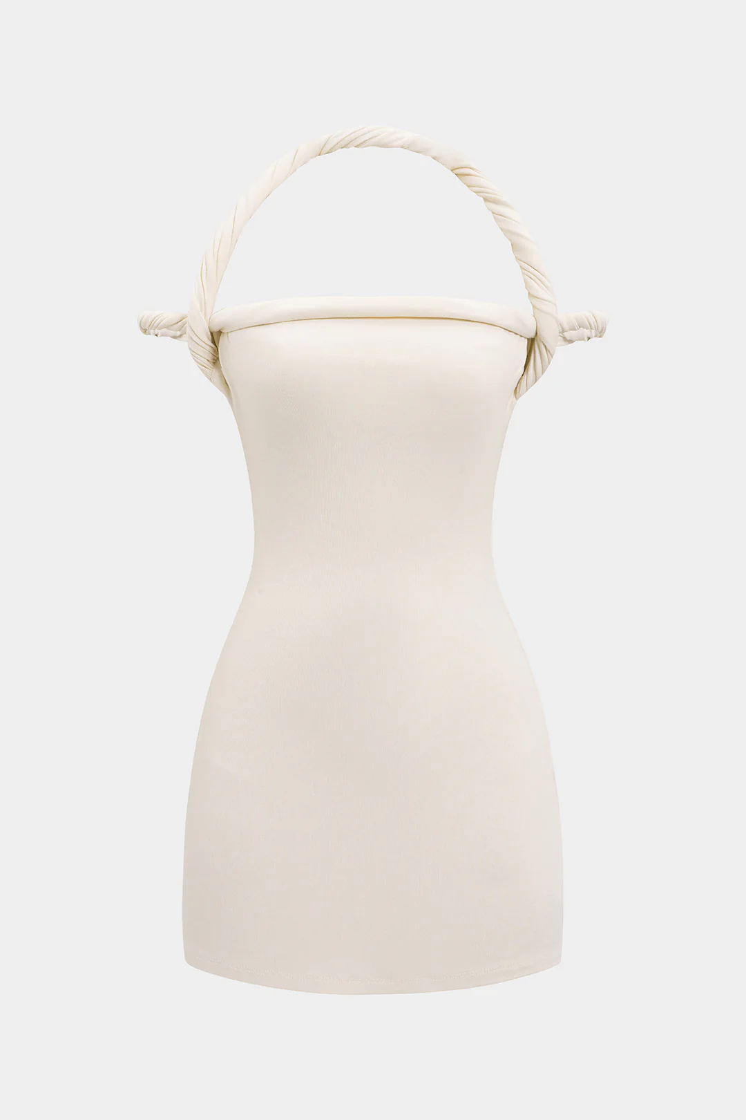 Braided Twist Halter Neck Mini Dress - Flockneti