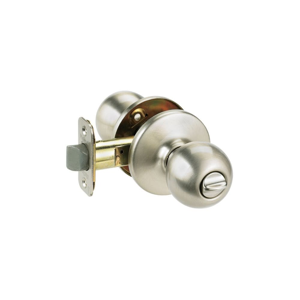 Kwikset Satin Nickel Bed/Bath Polo Privacy Door Knob Set - Flockneti