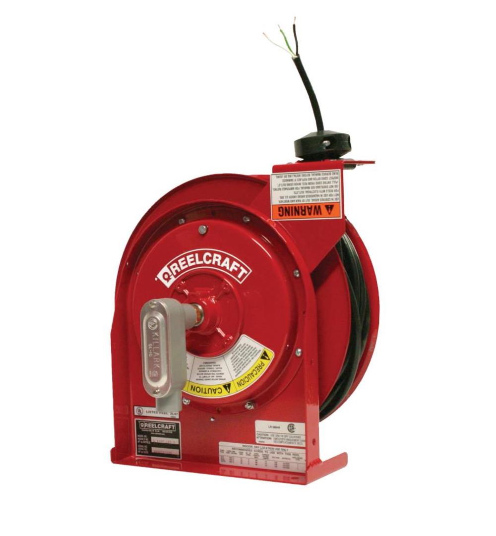 Reelcraft 45 Ft. Flying Lead Spring Retractable Power Cord Reel Steel - Flockneti