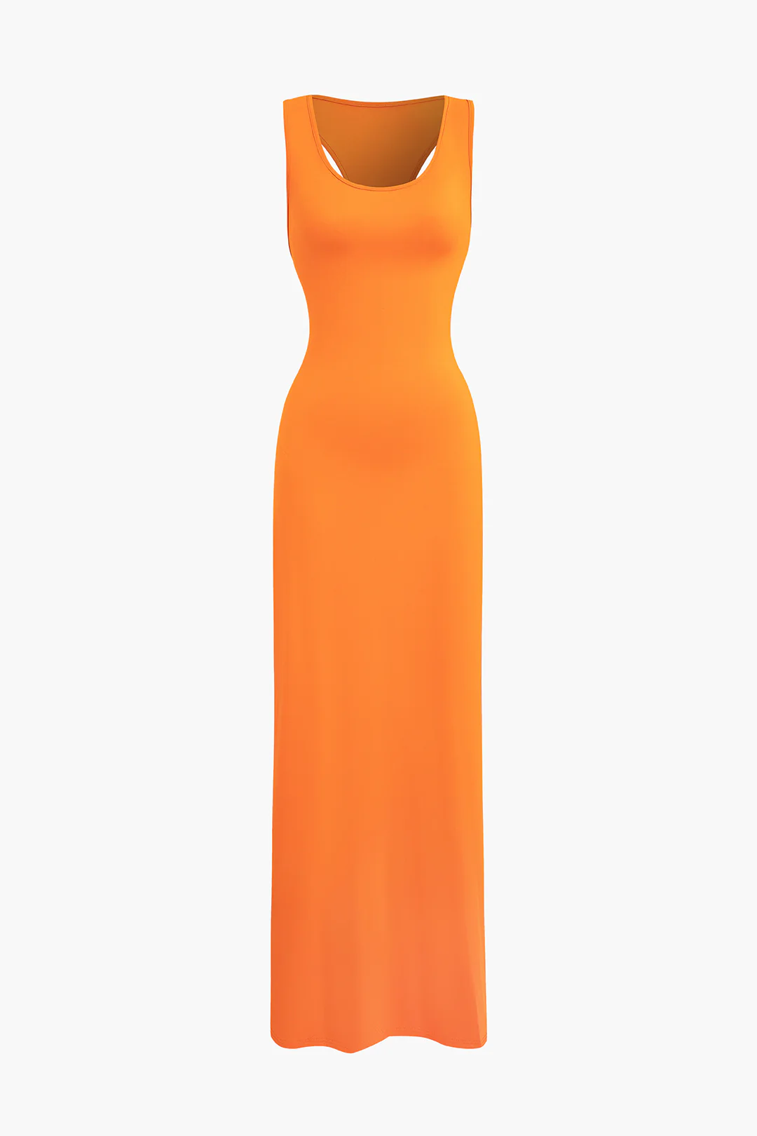 Solid Backless Tie-Up Sleeveless Maxi Dress - Flockneti