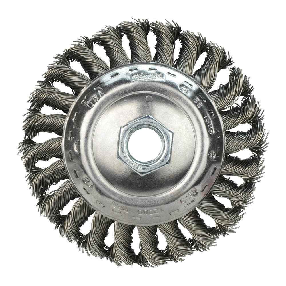 Milwaukee 4 in. Carbon Steel Bevel Crimped Brush - Flockneti