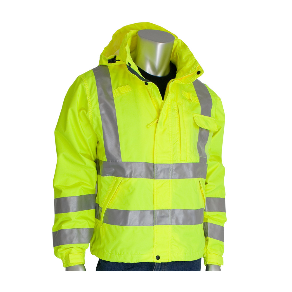 Protective Industrial Products Falcon VizPLUS ANSI Breathable Jacket Hi Vis Yellow Large - Flockneti