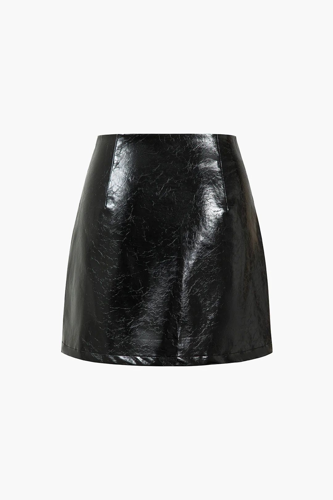 Faux Leather Button Mini Skirt - Flockneti