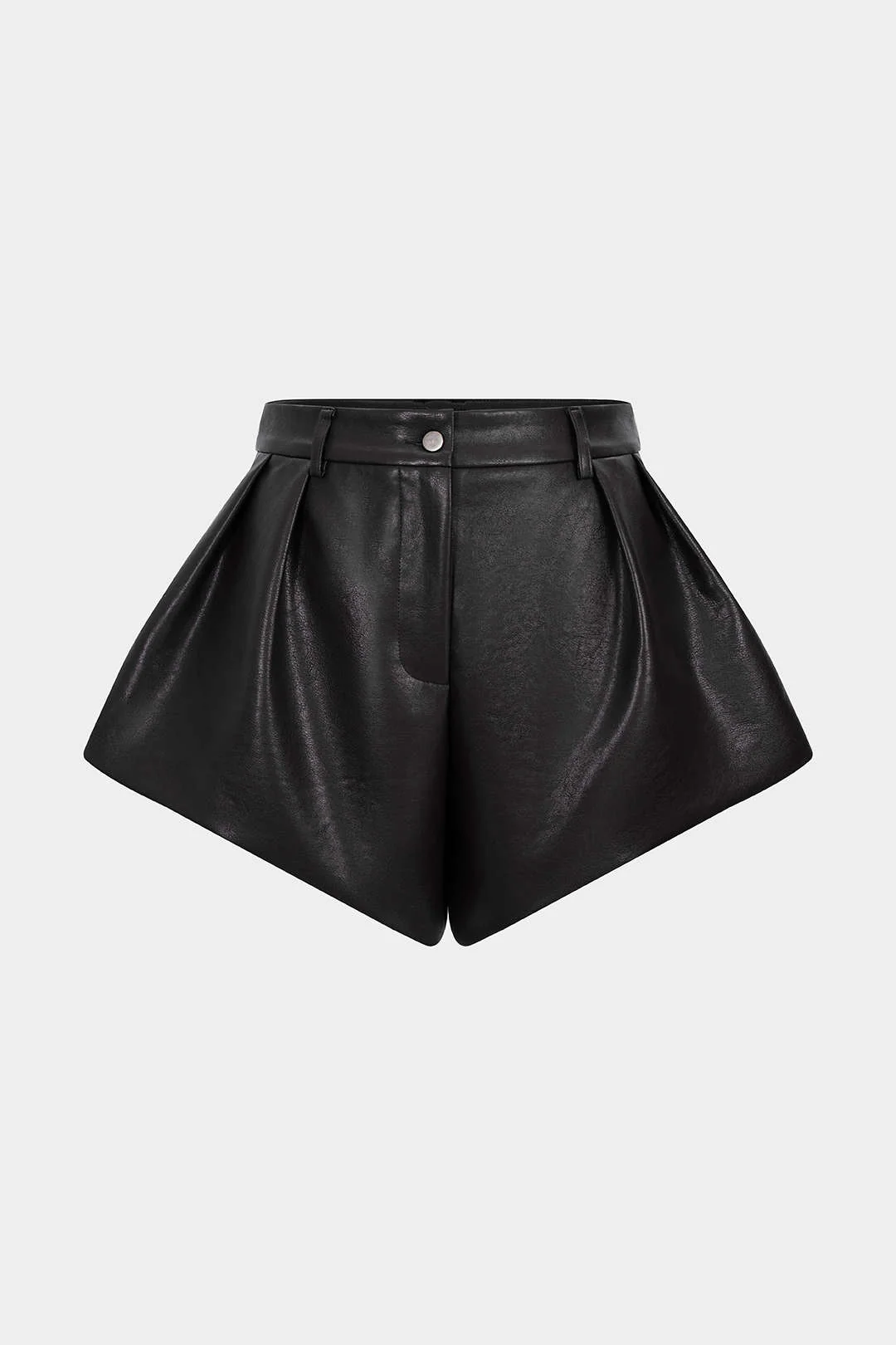 Faux Leather Pleated Shorts - Flockneti