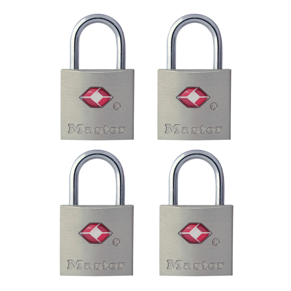 Master Lock Luggage Padlock 7/8″ Solid Metal TSA Accepted 4pk - Flockneti