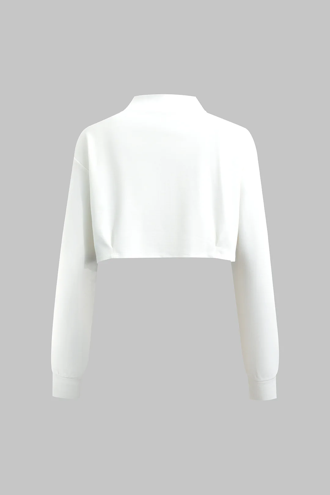Mock Neck Zipper Long Sleeve Cropped Jacket - Flockneti