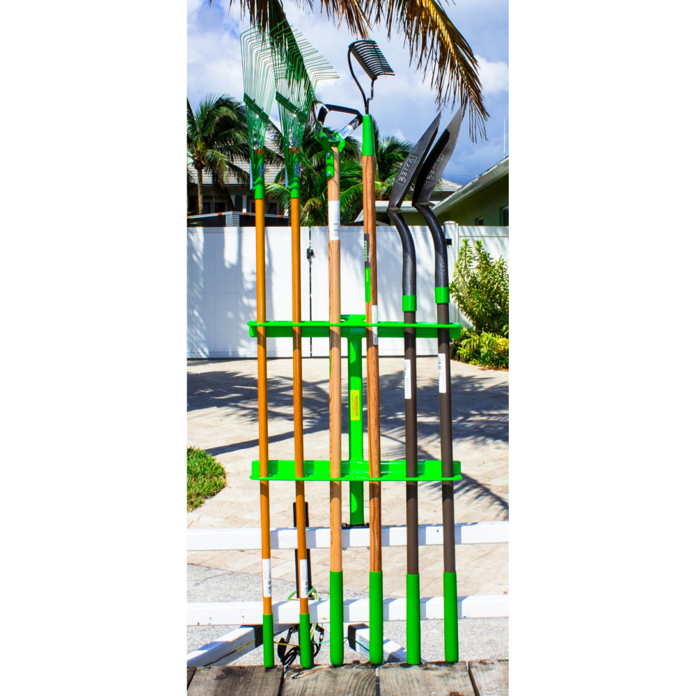 Green Touch Large Six Hand Tool Rack For Open Trailer - Flockneti