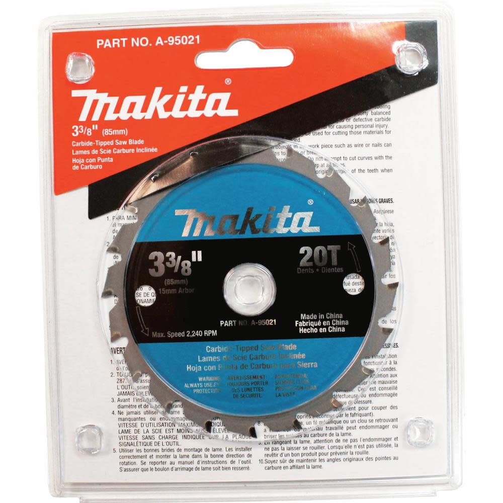 Makita 3-3/8″ 20T Carbide-Tipped Circular Saw Blade General Purpose - Flockneti