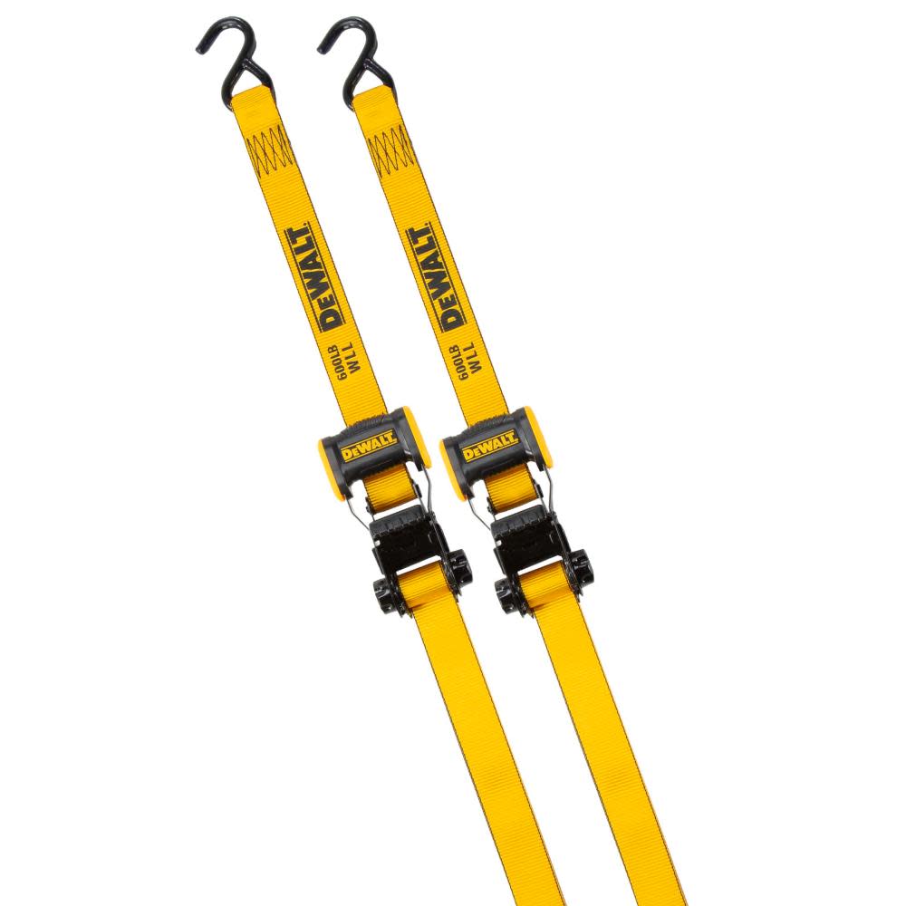 DEWALT 1.25″ x 12′ Ratchet Tie Down Straps 1800 LB Break Strength 2pk - Flockneti