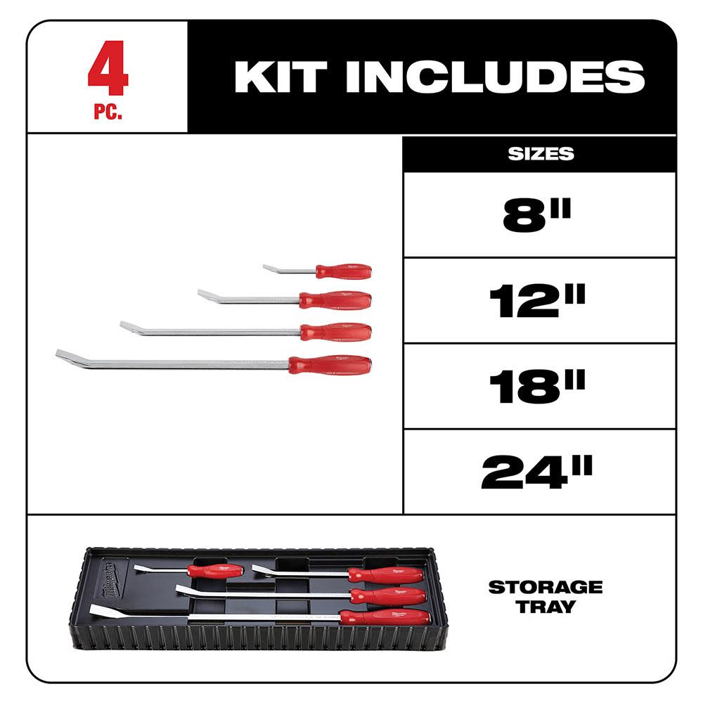 Milwaukee 4-Piece Pry Bar Set - Flockneti