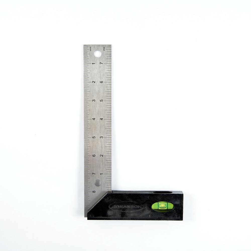 Tool 8 In. Speedlite Composite Try and Miter Square with Level Vial - Flockneti