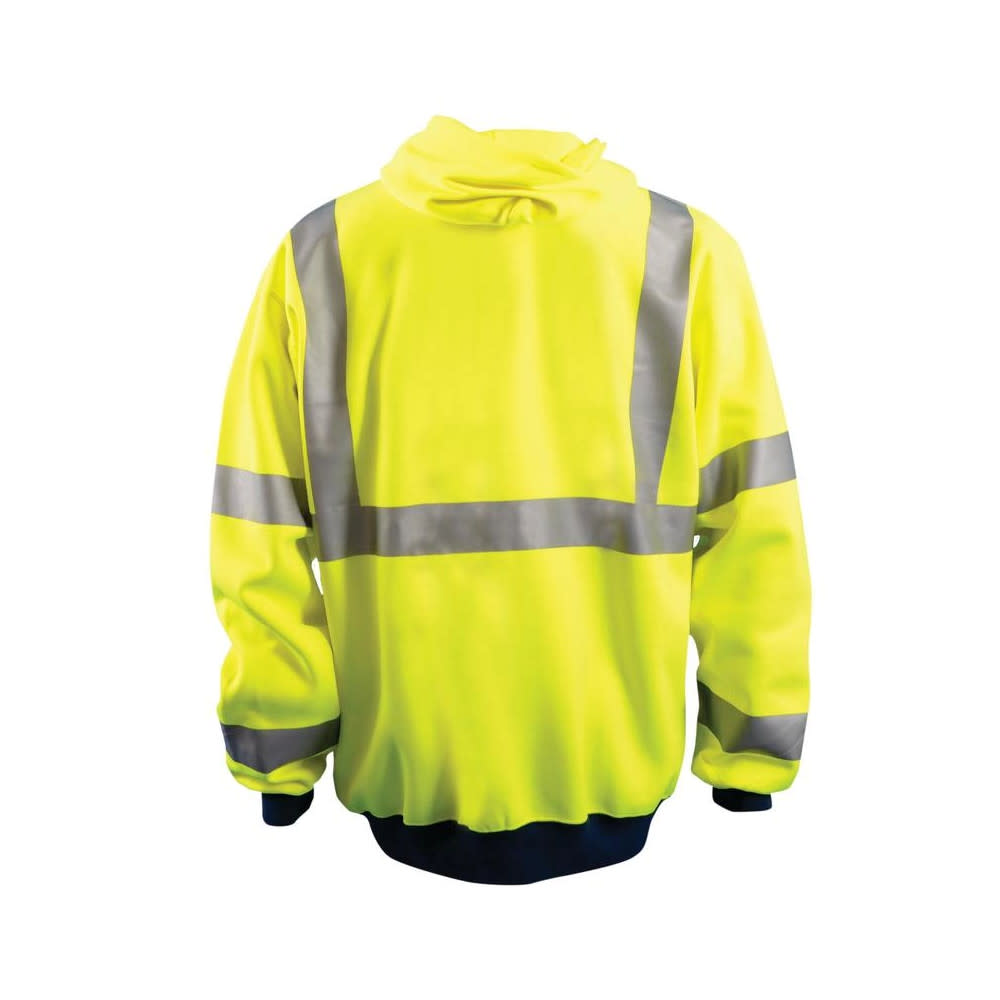 Occunomix Hi-Vis Yellow 9oz Class 3 Full Zip Hoodie Sweatshirt 4X - Flockneti