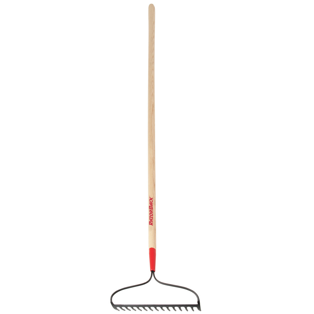 Razorback 16″ 15 Tine Bow Head Rake with 66″ Wood Handle - Flockneti