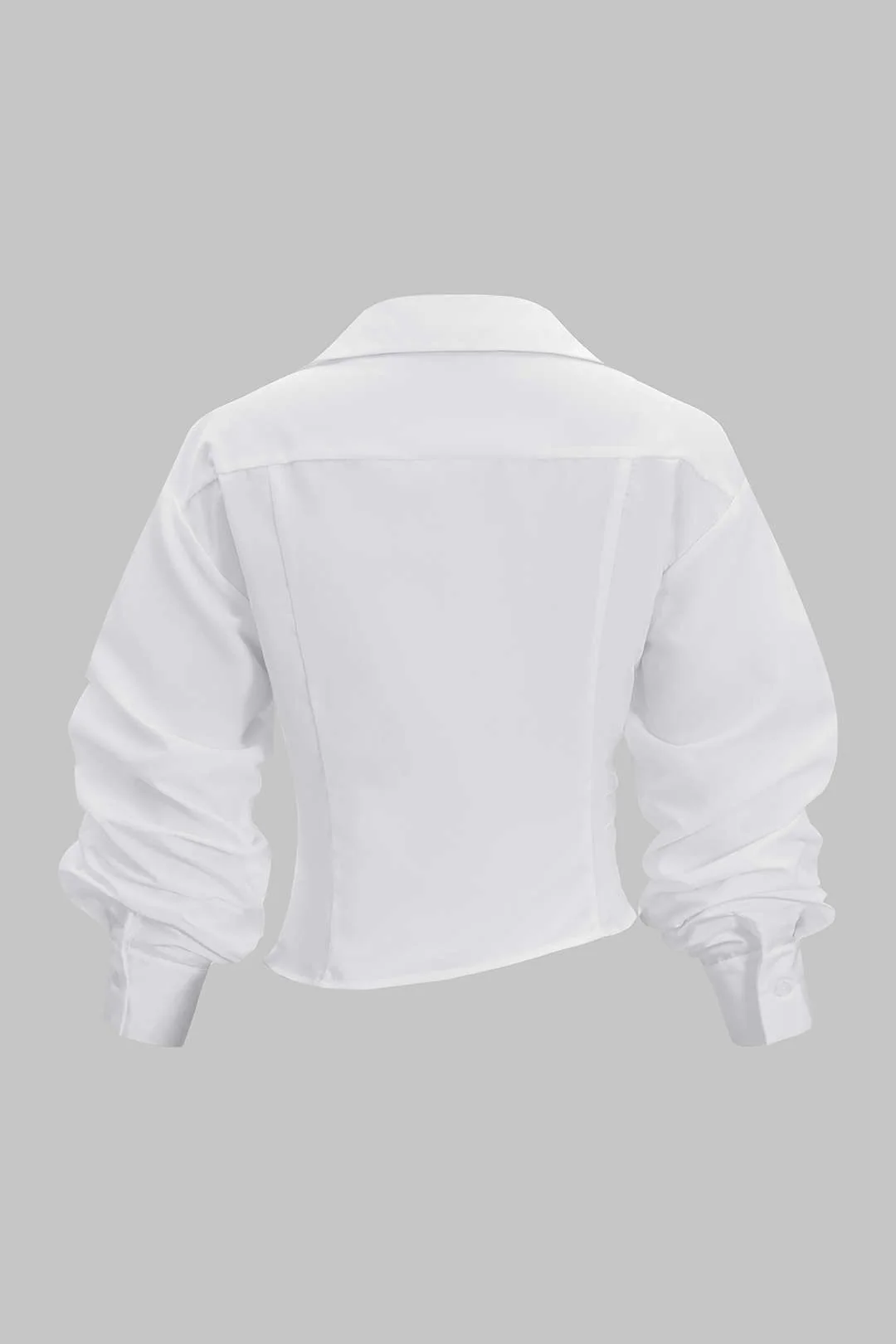 Ruched Drawstring Long-Sleeve Shirt - Flockneti