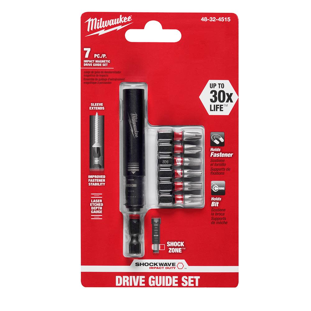Milwaukee SHOCKWAVE 7-Piece Impact Magnetic Drive Guide Set - Flockneti