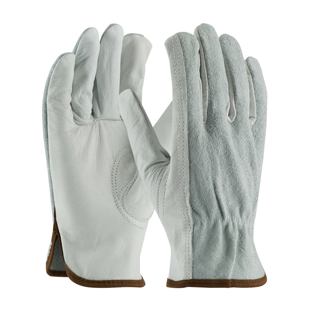 Protective Industrial Products Drivers Gloves Natural Regular Grade Top Grain Leather Medium - Flockneti